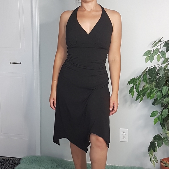 Le Chateau - Vintage Halter Dress Y2K Fairy Midi Dress - Size Medium